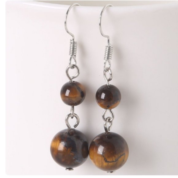 Tiger Eye Earrings,Colorful Earrings, Handmade Earrings - Picture 1 of 1